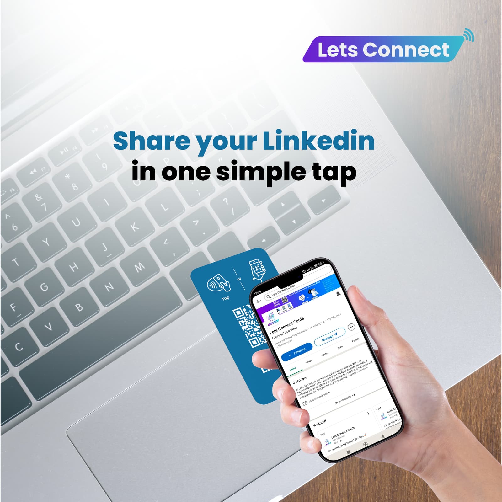 LinkedIn business card front and back design